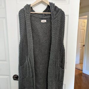 Ariat Heather Gray Valley Hooded Sweater Vest Duster - Medium/Large